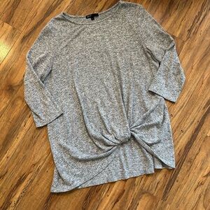 Gibson Knotted Long Sleeve Blouse